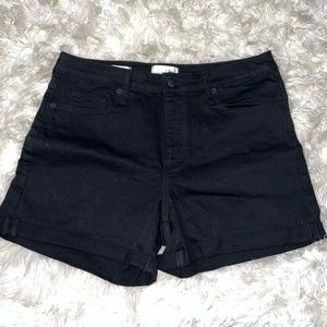 Womens High Rise Midi Black Jean Shorts Size 12/31R